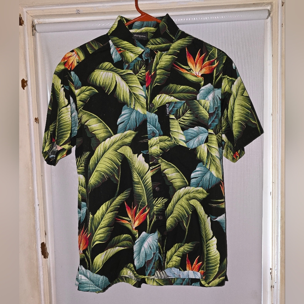Kai Veikau Tropical Leaf Print Men's Shirt
